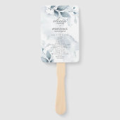 Watercolor Stofblauwe Gebladerte Program Handwaaie Handwaaier (Voorkant)