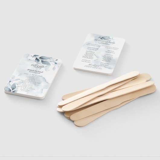 Watercolor Stofblauwe Lofprogramma Handventilator Handwaaier (Niet-gemonteerd)