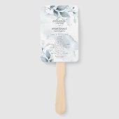 Watercolor Stofblauwe Loof Programma Handwaaier (Voorkant)