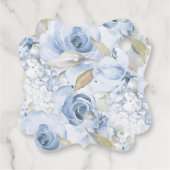 Watercolor Stofblauwe Rozen Dank U Script Bedankjes Labels (Achterkant)