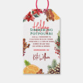 Watercolor Stookplaat Kerst Sijpelende Potpourri Cadeaulabel (Voorkant)