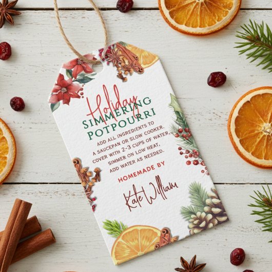 Watercolor Stookplaat Kerst Sijpelende Potpourri Cadeaulabel