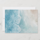 Watercolor Strand Bestemming Trouwen Kaart (Achterkant)