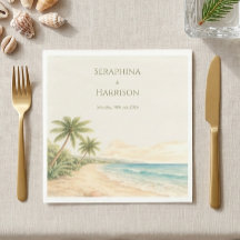 Watercolor Strand Bestemming Trouwen Kust