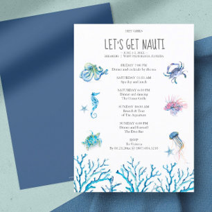 Watercolor Strand Bruidsfeest Itinerary