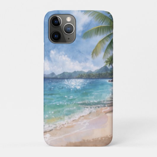 Watercolor strand Hawaï Case-Mate iPhone Case (Achterkant)