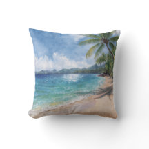 Watercolor strand Hawaï