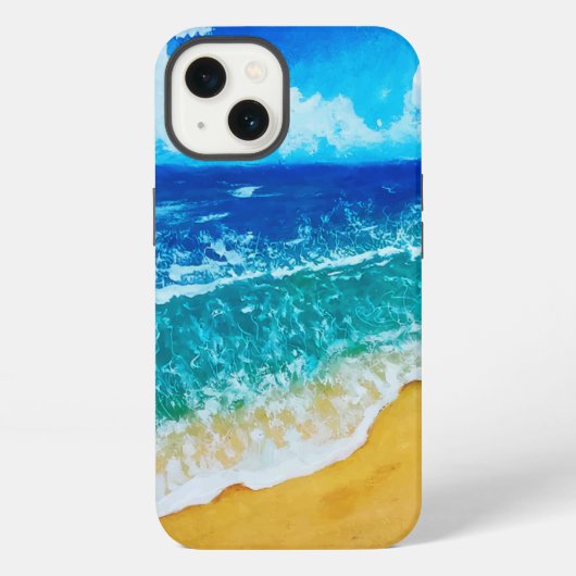 Watercolor Strand iPhone / iPad hoes Hoesje (Achterkant)
