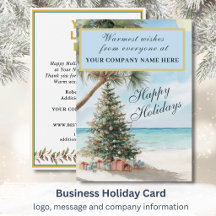 Watercolor Strand Kerst Zakelijk Logo