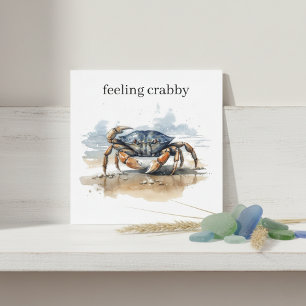 Watercolor Strand Krab, op maat Kaart
