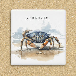 Watercolor Strand Krab, op maat Magneet