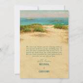 Watercolor Strand Kust Bruiloft Bestemming Bedankkaart (Achterkant)