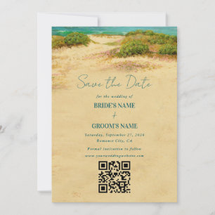 Watercolor Strand Kust Bruiloft Bestemming Save The Date