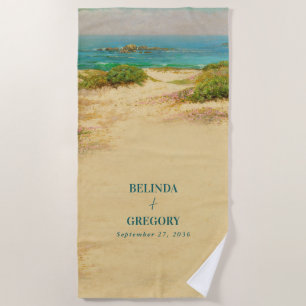Watercolor Strand Kust Bruiloft Bestemming Strandlaken