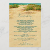 Watercolor Strand Kust Bruiloft Itinerary  Programmakaart (Achterkant)