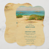 Watercolor Strand Kust Bruiloft Kaart (Voorkant / Achterkant)