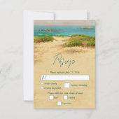 Watercolor Strand Kust Bruiloft RSVP Kaartje (Voorkant)