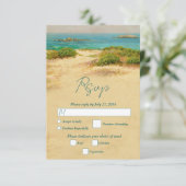 Watercolor Strand Kust Bruiloft RSVP Kaartje (Staand voorkant)