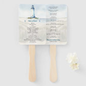 Watercolor Strand, Kust Huwelijk New England Handwaaier (Voorkant en achterkant)