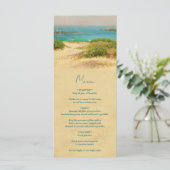 Watercolor Strand Kust Huwelijksbestemming Menu (Staand voorkant)