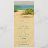 Watercolor Strand Kust Huwelijksbestemming Menu (Voorkant)