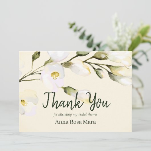 *~* Watercolor Strand Roos Bruidsaandacht Blush Bedankkaart (Staand voorkant)