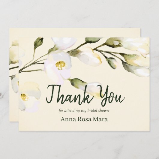 *~* Watercolor Strand Roos Bruidsaandacht Blush Bedankkaart (Voorkant / Achterkant)