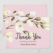 *~* Watercolor Strand Rozenknoppen Bruidsdouche Bedankkaart (Voorkant / Achterkant)