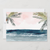 Watercolor Strand Trouwpalmen Save The Date (Achterkant)