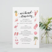 Watercolor Strand Verjaardags Weekend Reisplan (Staand voorkant)