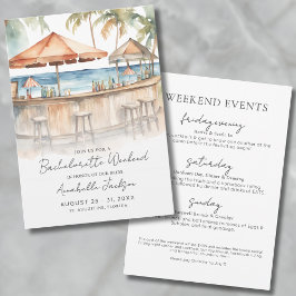 Watercolor strand vrijgezellenfeest kaart