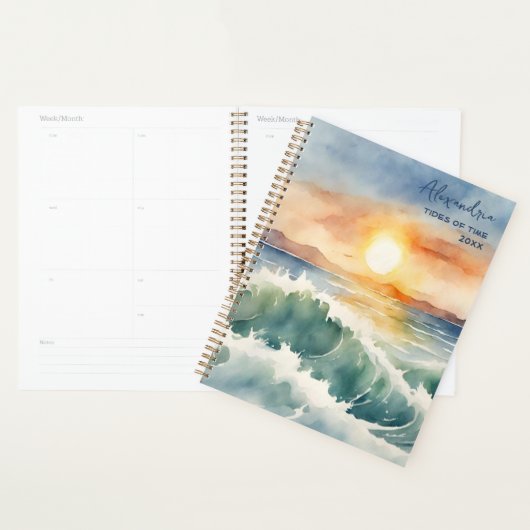 Watercolor strand zonsondergang planner (Display)