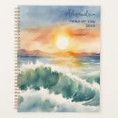 Watercolor strand zonsondergang planner (Voorkant)