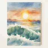 Watercolor strand zonsondergang planner (Achterkant)