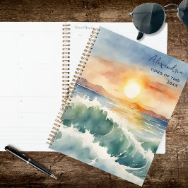 Watercolor strand zonsondergang planner
