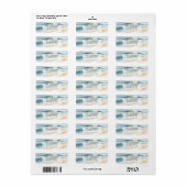 Watercolor strandgolven kust strand bruiloft etiket (Full Sheet)