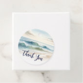 Watercolor Strandgolven Rustieke Kust Bruiloft Bedankjes Labels (In situ)