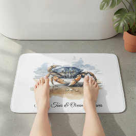 Watercolor Strandkrab, op maat gemaakt Badmat