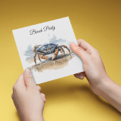 Watercolor Strandkrab, op maat Kaart
