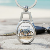 Watercolor Strandkrab, op maat Sleutelhanger