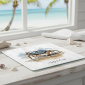 Watercolor Strandkrab, op maat Snijplank