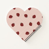 Watercolor Strawberries on Pink Grid- Valentine Notitieboek (Achterkant)