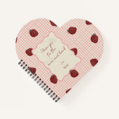Watercolor Strawberries on Pink Grid- Valentine Notitieboek (Voorkant)