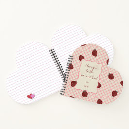 Watercolor Strawberries on Pink Grid- Valentine Notitieboek