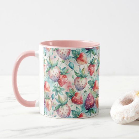 Watercolor Strawberry Mok (Met donut)