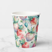 Watercolor Strawberry Papieren Bekers (Voorkant)