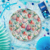 Watercolor Strawberry Papieren Bordje (Feest)