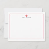 Watercolor Strawberry Red Border Personalized Notitiekaartje (Voorkant)