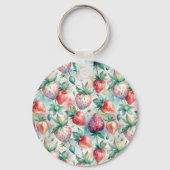 Watercolor Strawberry Sleutelhanger (Voorkant)