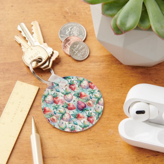Watercolor Strawberry Sleutelhanger (Bureau)